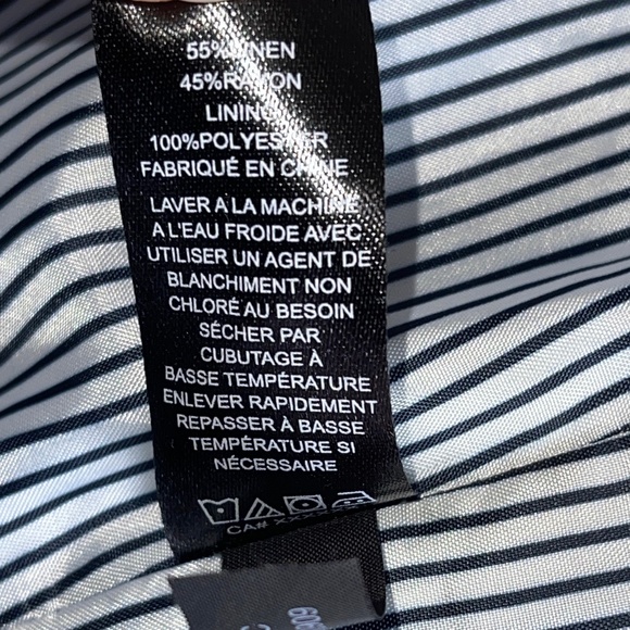 Harvé Bernard Women’s Navy Blue Linen Blazer Jacket Business Casual Preppy SZ 10 - Picture 6 of 6